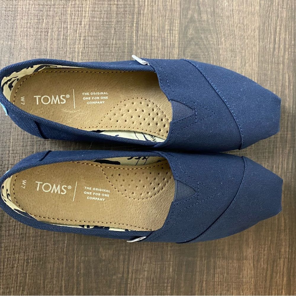 Womens Toms Canvas Classic Shoes Navy Size 7W - Picture 8 of 11